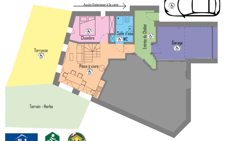 rez-de-chaussée accessible PMR fauteuil roulant