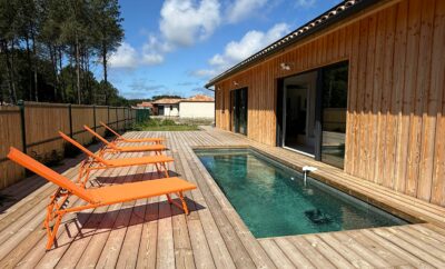 Maison 8 personnes sur la côte landaise avec balneo et piscine exterieure